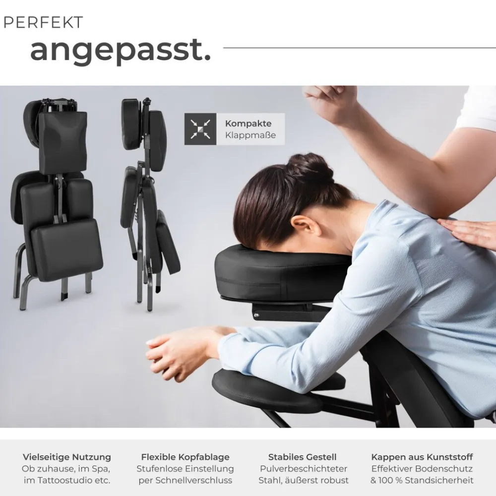 ® Massagestuhl, klappbar, gepolsterte Beinablagen, 80 x 50 x 105 cm ^ TecTake Outlet