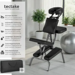 ® Massagestuhl, klappbar, gepolsterte Beinablagen, 80 x 50 x 105 cm ^ TecTake Outlet