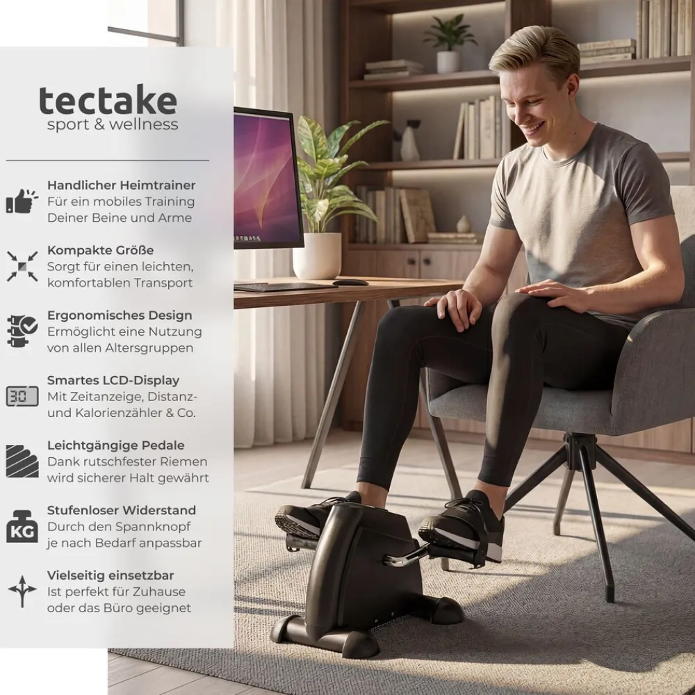 ® Mini Bike, Für Beine und Arme, einstellbarer Widerstand, leicht und platzsparend, inklusive Trainingscomputer ^ TecTake Hot