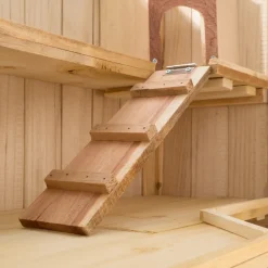 ® Nagerkäfig, aus Holz, aufklappbares Dachgitter, 95 x 50 x 50 cm ^ TecTake