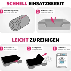 TecTake ® Orthopädisches Hundebett, mit abnehmbarem, wasserdichtem Plüschbezug, rutschfeste Unterseite, waschbar Best