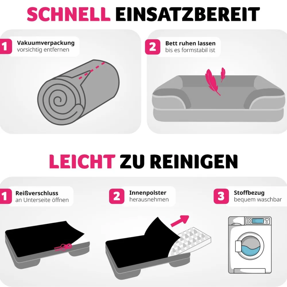TecTake ® Orthopädisches Hundebett, mit abnehmbarem, wasserdichtem Plüschbezug, rutschfeste Unterseite, waschbar Best