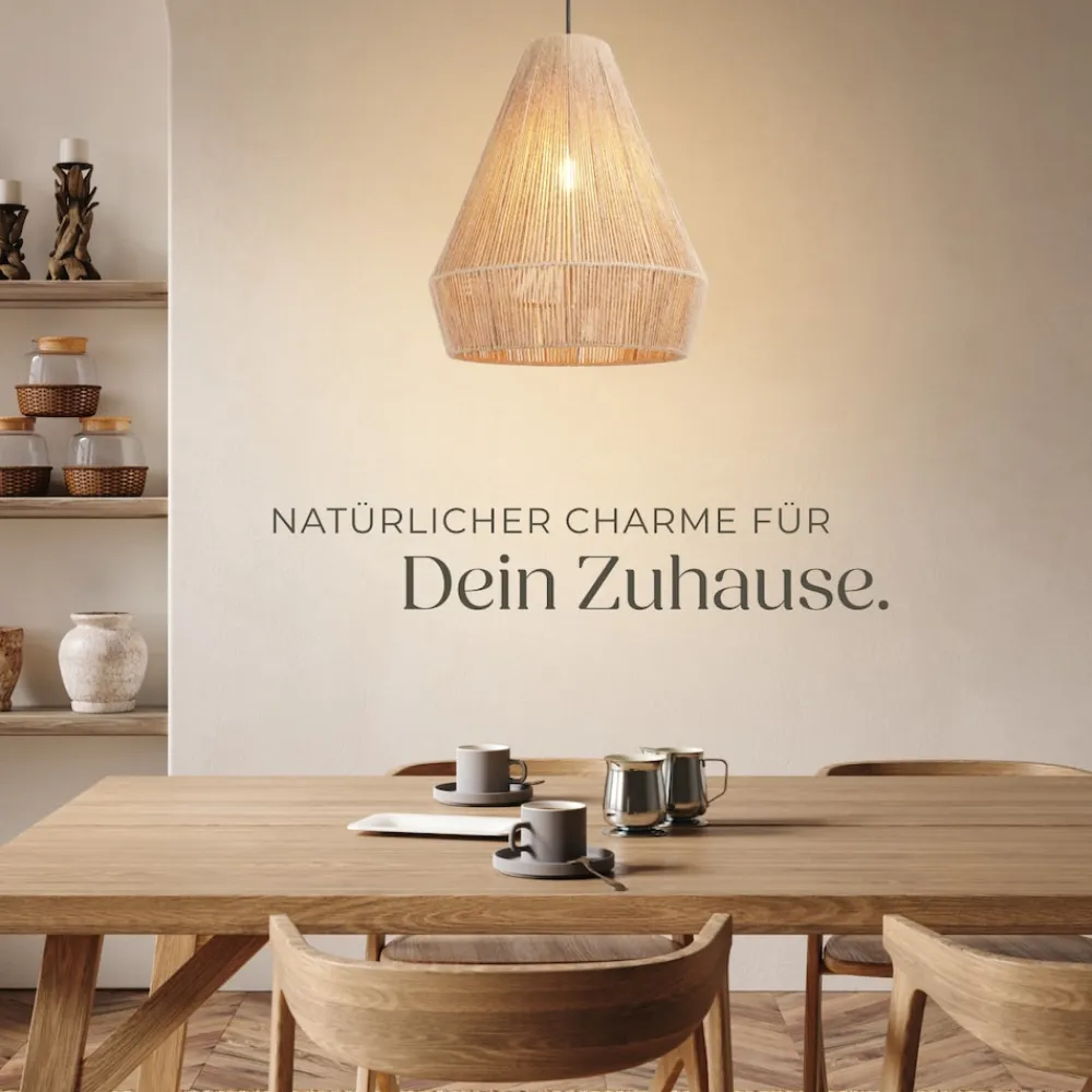 ® Pendelleuchte, Boho-Stil, Wickeltechnik, 40 W, Stahlgestell, 40,5 x 47 cm ^ TecTake