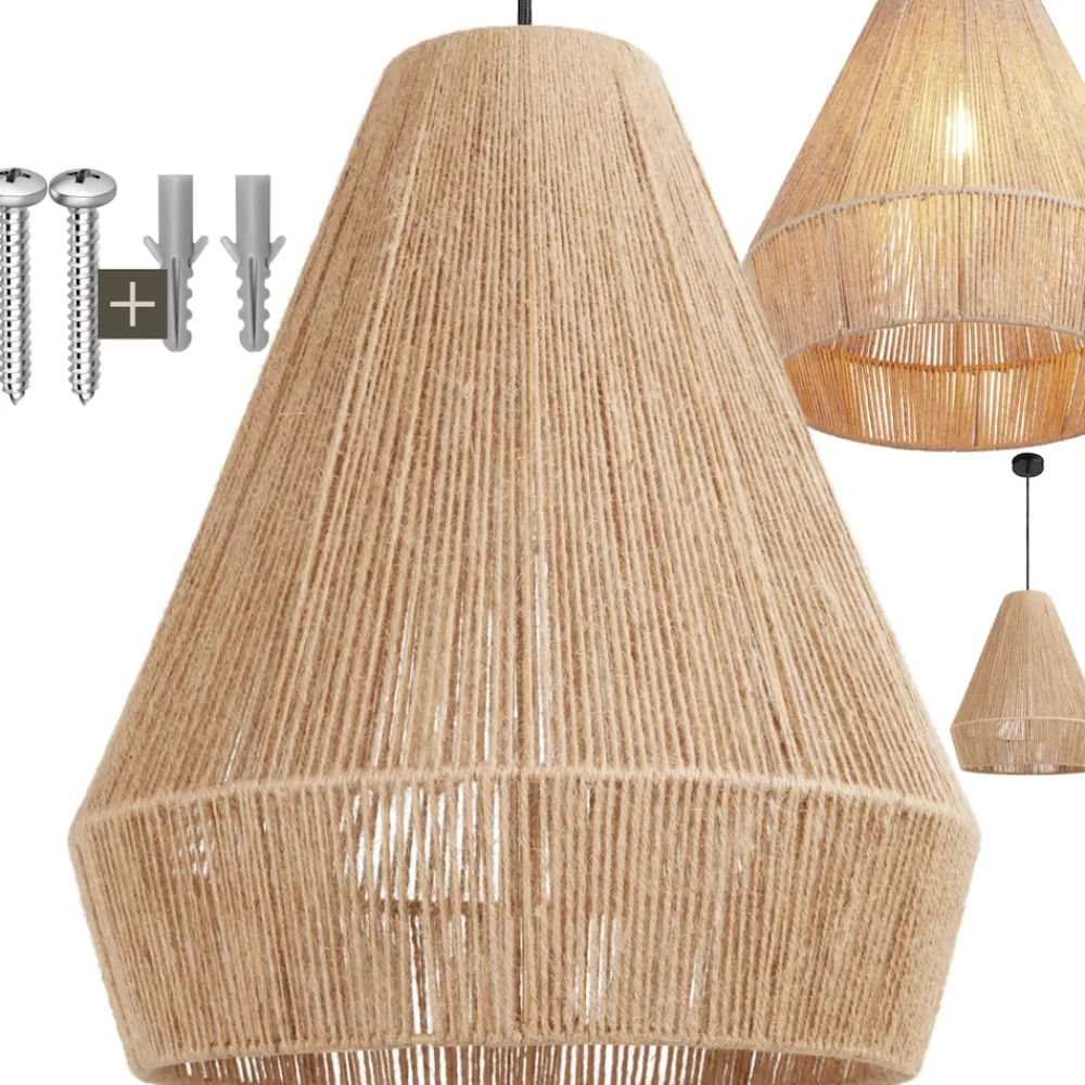 ® Pendelleuchte, Boho-Stil, Wickeltechnik, 40 W, Stahlgestell, 40,5 x 47 cm ^ TecTake