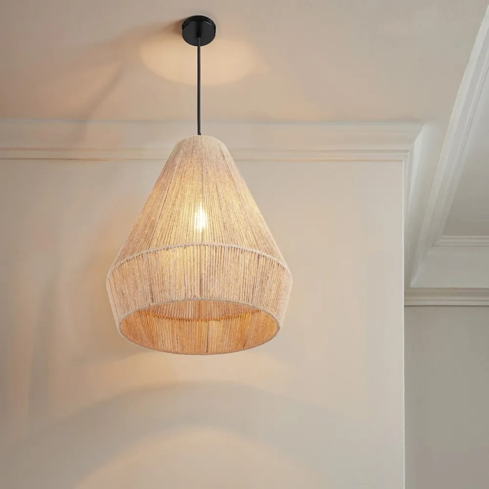 ® Pendelleuchte, Boho-Stil, Wickeltechnik, 40 W, Stahlgestell, 40,5 x 47 cm ^ TecTake