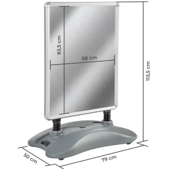 TecTake ® Plakatständer, DIN A1, doppelseitig, mit Klicksystem, inklusive 2 Wetterschutzfolien Sale