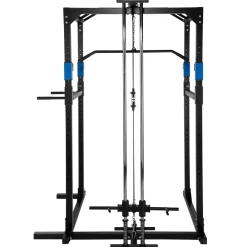 ® Power Rack, mit Latzug, höhenverstellbare Langhantelablagen und Sicherheitsstreben, 136 x 142,5 x 215 cm ^ TecTake Hot