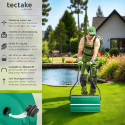 ® Rasenwalze, Breite 60 cm, Füllvolumen 50 l, gepolsterter Handgriff ^ TecTake Online