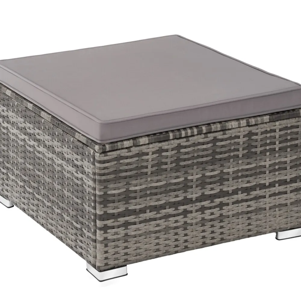 TecTake ® Rattan Lounge, für 3 bis 4 Personen, UV-beständig, variabel aufstellbar grau Outlet