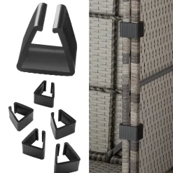 TecTake ® Rattan Lounge, für 3 bis 4 Personen, UV-beständig, variabel aufstellbar grau Outlet