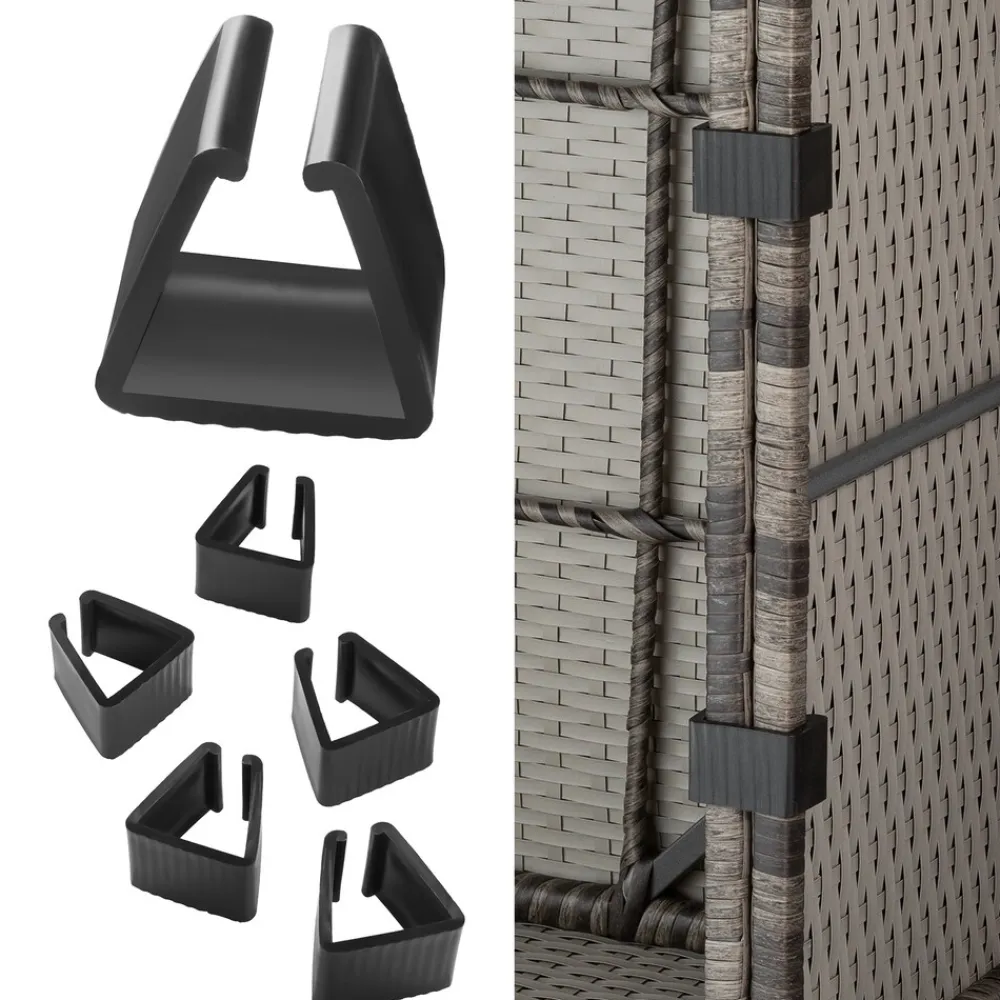 TecTake ® Rattan Lounge, für 3 bis 4 Personen, UV-beständig, variabel aufstellbar grau Outlet