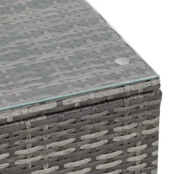 TecTake ® Rattan Lounge, für 3 bis 4 Personen, UV-beständig, variabel aufstellbar grau Outlet