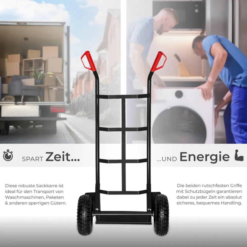TecTake ® Sackkarre, mit Stahlrahmen, Ladeschaufel mit Radschutz, Belastbarkeit 200 kg schwarz Best