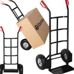 TecTake ® Sackkarre, mit Stahlrahmen, Ladeschaufel mit Radschutz, Belastbarkeit 200 kg schwarz Best