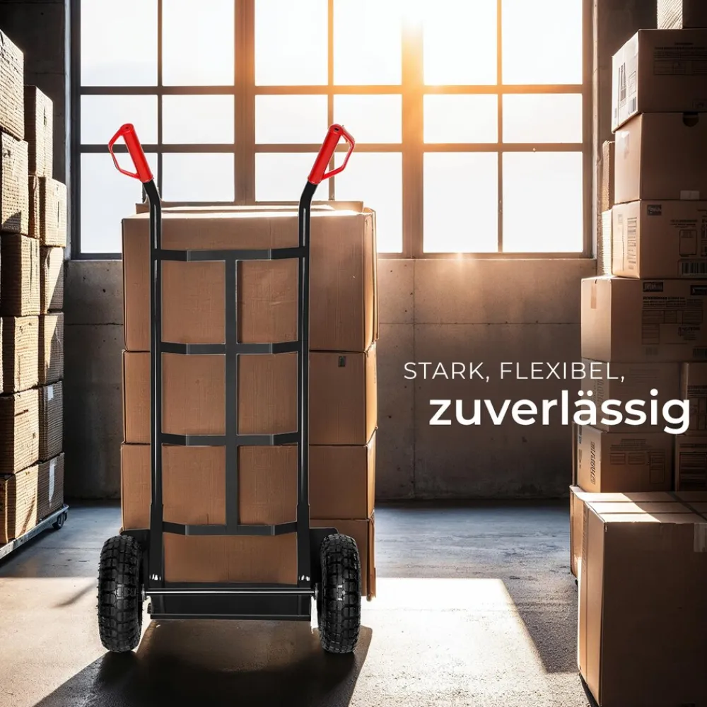 TecTake ® Sackkarre, mit Stahlrahmen, Ladeschaufel mit Radschutz, Belastbarkeit 200 kg schwarz Best