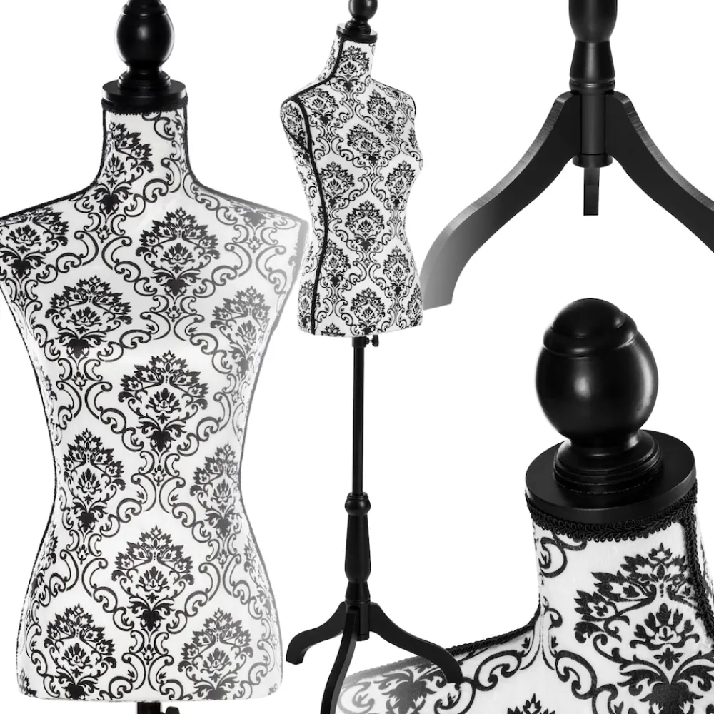 TecTake ® Schneiderpuppe, Torso, aus Schaumstoff, höhenverstellbar, 133 - 168 cm weiß Outlet