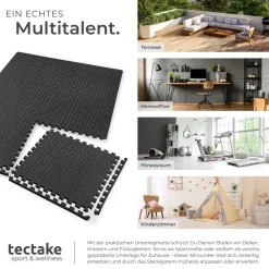 ® Schutzmattenset, 24-teilig mit 48 Randstücken, weich und rutschfest, leichte Reinigung und flexibel erweiterbar ^ TecTake Discount