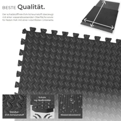 ® Schutzmattenset, 12-teilig mit 24 Randstücken, weich und rutschfest, leichte Reinigung und flexibel erweiterbar ^ TecTake Discount