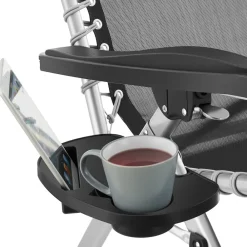 ® Sonnenliege, klappbar, abnehmbares Sitz- und Kopfpolster, 84 x 168 x 82,5 cm, mit Ablagetisch ^ TecTake Best