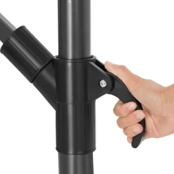 ® Sonnenschirm, 250 x 250 cm mit LED Solar-Beleuchtung, stufenlos verstellbarer Neigungswinkel, wasserabweisend, inkl. Windsicherung und Schutzhülle ^ TecTake Discount