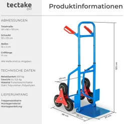 TecTake ® Treppensackkarre, mit Stahlrahmen, höhenverstellbar, Sicherheitsgriffe aus Kunststoff, Belastbarkeit 200 kg Online