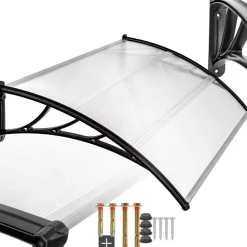 TecTake ® Vordach, in Bogenform, transparent und UV-beständig, 120 x 93 cm Clearance