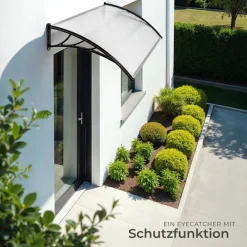 TecTake ® Vordach, in Bogenform, transparent und UV-beständig, 120 x 93 cm Clearance