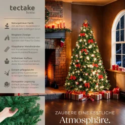 TecTake ® Weihnachtsbaum , künstlich in Grün, mit dichten Nadeln, formbar mit viel Volumen, pulverbeschichteter Metallständer mit Kunststoffkappen Online