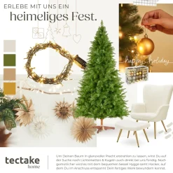 TecTake ® Weihnachtsbaum , verschiedene Größen, künstlich in Grün, PVC- und Spritzgussnadeln, formbar mit viel Volumen, klappbarer Baumständer aus Holz Online