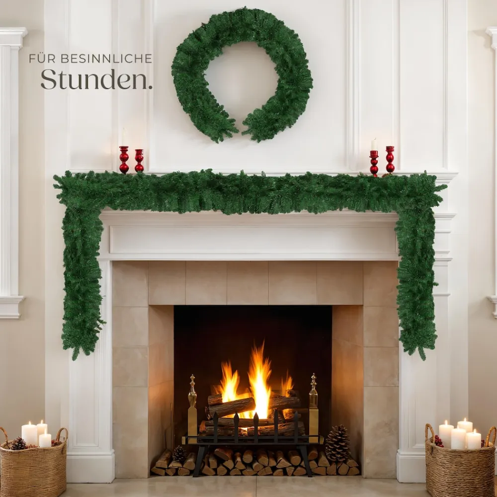® Weihnachtsgirlande, naturgetreu, 180 Zweige, mit Schlaufe zum Aufhängen ^ TecTake Hot