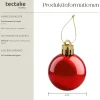 ® Weihnachtskugeln, 24er-Set in Rot, matt, glänzend und glitzernd, Durchmesser 4 cm ^ TecTake New