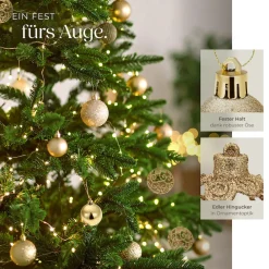 TecTake ® Weihnachtskugeln, 100er-Set in Gold, matt, glänzend und glitzernd, Durchmesser 3, 4 und 6 cm New