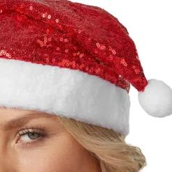 ® Weihnachtsmütze mit roten Pailletten ^ TecTake