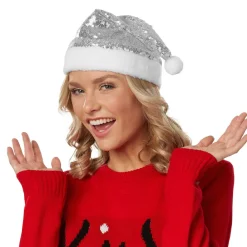 ® Weihnachtsmütze mit silbernen Pailletten ^ TecTake Online