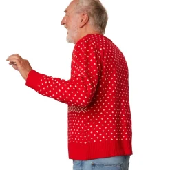 TecTake ® Weihnachtspullover Schneegestöber rot-weiß Online