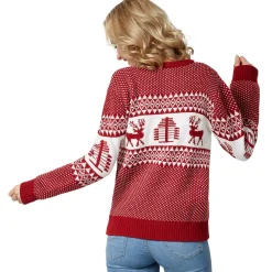 ® Weihnachtspullover Winterwunderland rot-weiß für Frauen ^ TecTake Hot