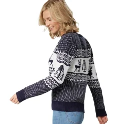 ® Weihnachtspullover Winterwunderland blau-weiß für Frauen ^ TecTake Outlet