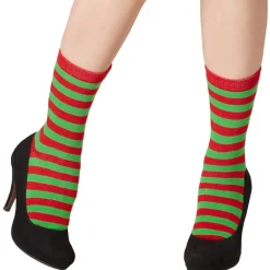 TecTake ® Weihnachtssocken gestreift grün-rot
