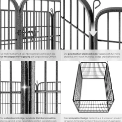 ® Welpenauslauf, 4-teilig, faltbar, Türe mit Doppelverriegelung, einfache Montage ^ TecTake Outlet