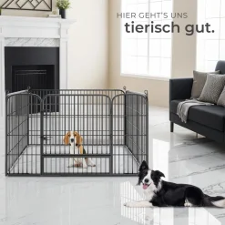 ® Welpenauslauf, 4-teilig, faltbar, Türe mit Doppelverriegelung, einfache Montage ^ TecTake Outlet