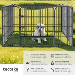 ® Welpenauslauf, 4-teilig, faltbar, Türe mit Doppelverriegelung, einfache Montage ^ TecTake Outlet