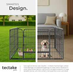 ® Welpenauslauf, 4-teilig, faltbar, Türe mit Doppelverriegelung, einfache Montage ^ TecTake Outlet
