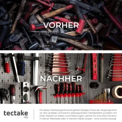 ® Werkzeuglochwand, dreiteilig, aus Stahl, einfache Montage, 120 x 3 x 60 cm ^ TecTake Discount