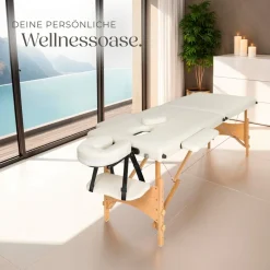 ® 2 Zonen Massageliege, Breite 61 cm, Polsterung 5 cm, mit Holzgestell, 210 x 95 x 84 cm ^ TecTake Discount