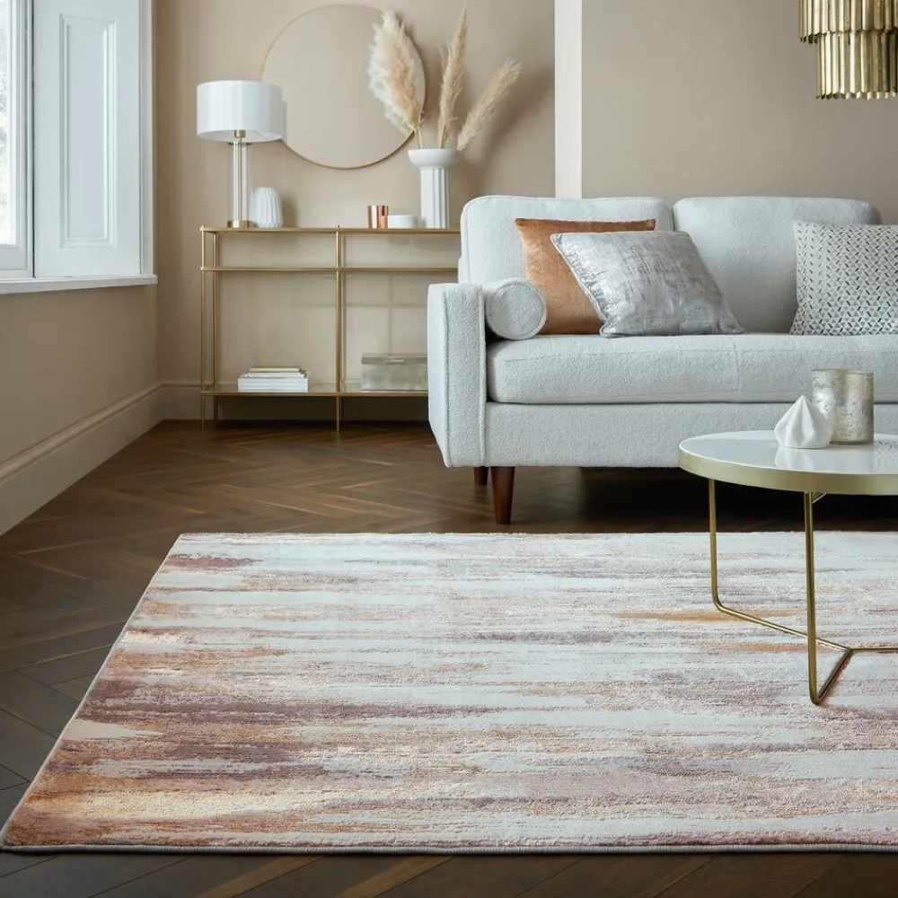 KADIMA DESIGN Teppich abstrakt 120 x 170 cm - ZENNOR | Gold