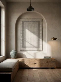 KADIMA DESIGN Teppich Bordüre Grau 160 x 230 cm - NORA | Hellgrau Discount