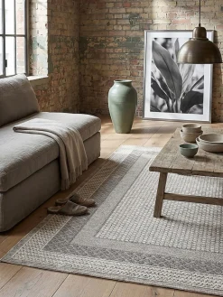 KADIMA DESIGN Teppich Bordüre Grau 160 x 230 cm - NORA | Hellgrau Discount