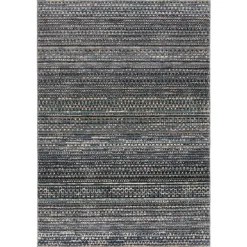 KADIMA DESIGN Teppich gestreift 60 x 114 cm - PERRAN | Blau