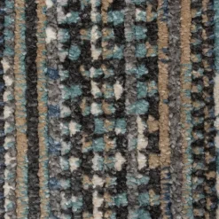 KADIMA DESIGN Teppich gestreift 60 x 114 cm - PERRAN | Blau