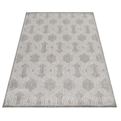 KADIMA DESIGN Teppich Outdoor LIRIA in Grau, geometrisch, 120 x 170 cm Sale